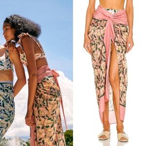 Agua Bendita Pareo Lavanda Dos Gardenias Rosa Tie Skirt Maxi Multicolor OS